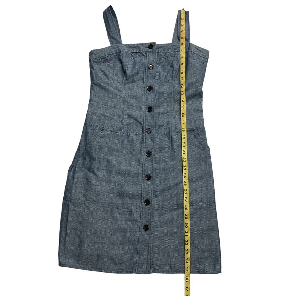 Derek Lam Chambray Denim Button Front Tank Dress Size 8 Blue Sleeveless - Picture 12 of 15